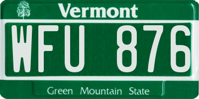 VT license plate WFU876
