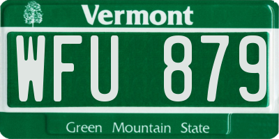 VT license plate WFU879