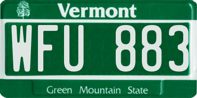 VT license plate WFU883