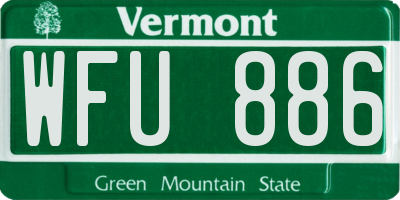 VT license plate WFU886