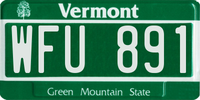 VT license plate WFU891