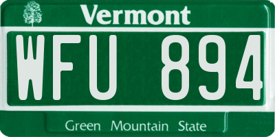 VT license plate WFU894