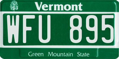 VT license plate WFU895