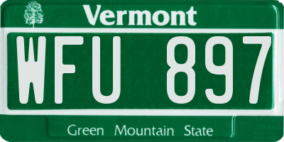 VT license plate WFU897