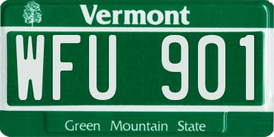 VT license plate WFU901