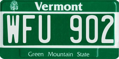 VT license plate WFU902
