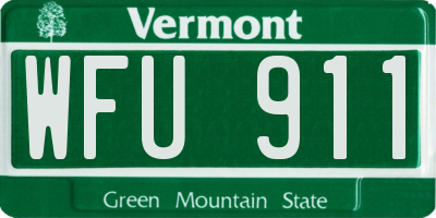 VT license plate WFU911