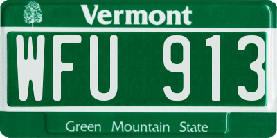 VT license plate WFU913