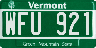 VT license plate WFU921