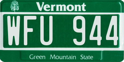 VT license plate WFU944