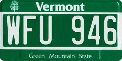 VT license plate WFU946