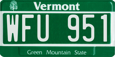 VT license plate WFU951