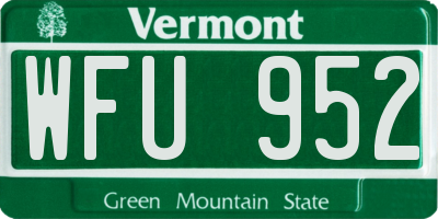 VT license plate WFU952