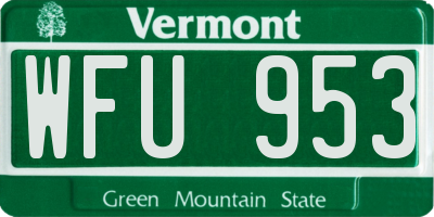 VT license plate WFU953