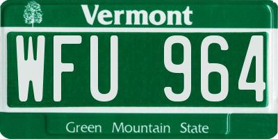 VT license plate WFU964