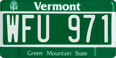 VT license plate WFU971