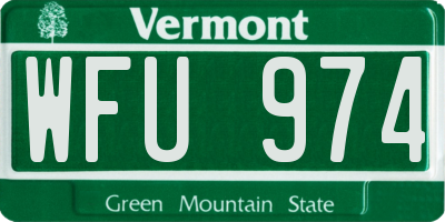 VT license plate WFU974