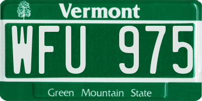 VT license plate WFU975