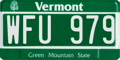 VT license plate WFU979