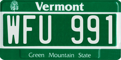VT license plate WFU991