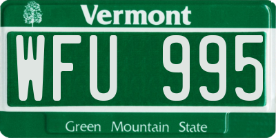 VT license plate WFU995