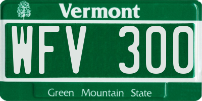VT license plate WFV300