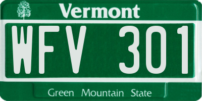 VT license plate WFV301