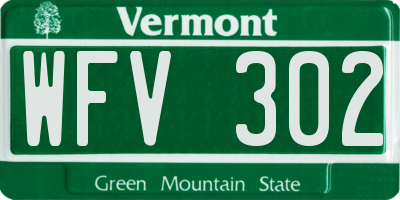 VT license plate WFV302