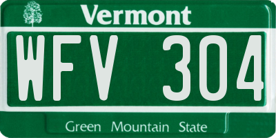 VT license plate WFV304