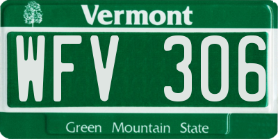 VT license plate WFV306