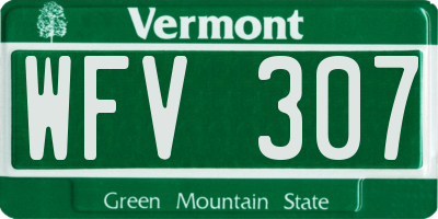 VT license plate WFV307