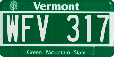 VT license plate WFV317