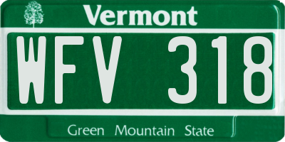 VT license plate WFV318