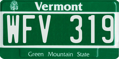VT license plate WFV319