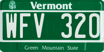 VT license plate WFV320