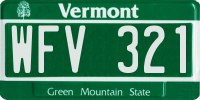 VT license plate WFV321