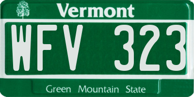 VT license plate WFV323