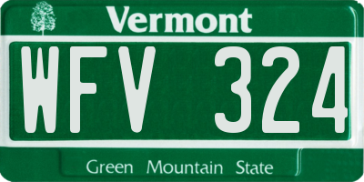 VT license plate WFV324