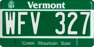VT license plate WFV327