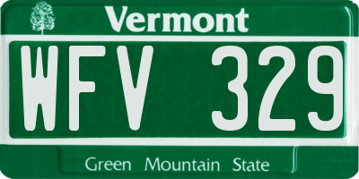 VT license plate WFV329