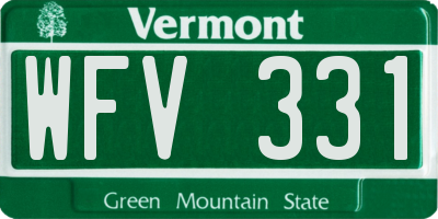 VT license plate WFV331