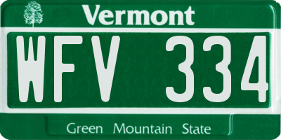 VT license plate WFV334