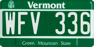 VT license plate WFV336