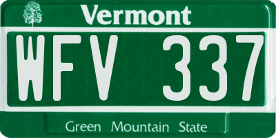 VT license plate WFV337