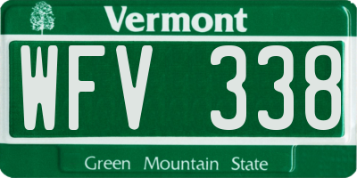 VT license plate WFV338