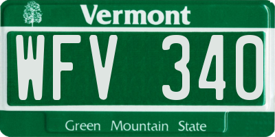 VT license plate WFV340