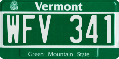 VT license plate WFV341