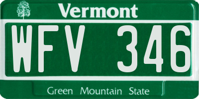 VT license plate WFV346