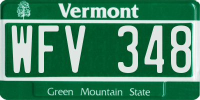VT license plate WFV348