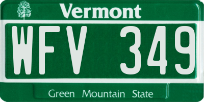 VT license plate WFV349